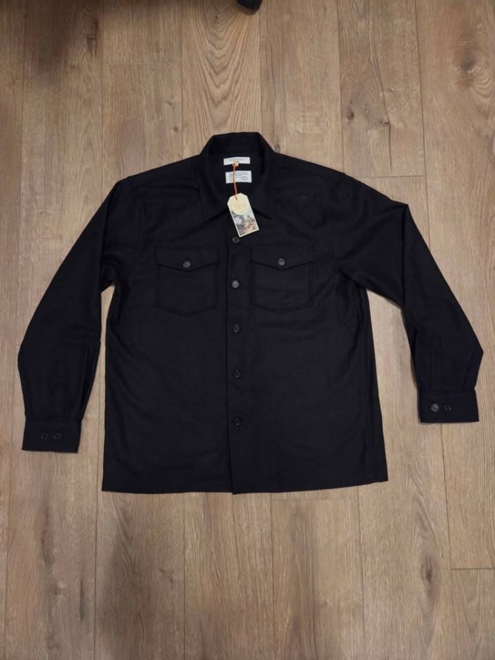Nudie Jeans Vincent Solid Board Shirt Men’s S Black Long Sleeve Overshirt